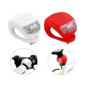 Kit Luces Bicicleta Silicona Led Blanca + Roja Pilas Color Rojo