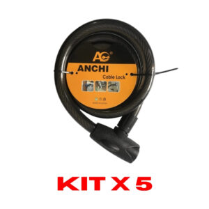 Kit x 5 Cadenas Lingas Anchi Acero 150cm X 22mm Reforzada Color Negro