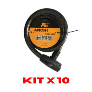 Kit x 10 Cadenas Lingas Anchi Acero 150cm X 22mm Reforzada Color Negro
